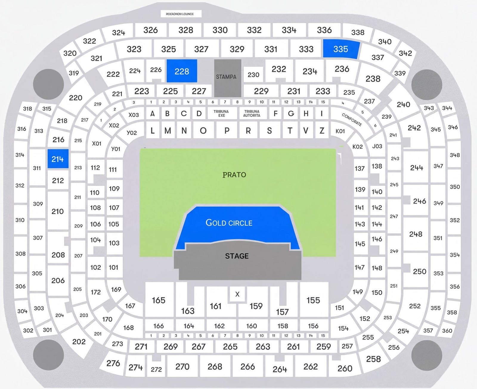 Mapa del Stadio San Siro